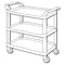 Rubbermaid Commercial 3-Shelf Mobile Utility Cart, Aluminum, 300 lb Load Capacity, 3 Shelves, 40.6" W, 37.8" H RCP409100 - alternate 2